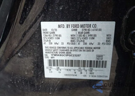 2023 Ford Explorer St from USA, damaged, VIN 1FM5K8GC5PGC23257